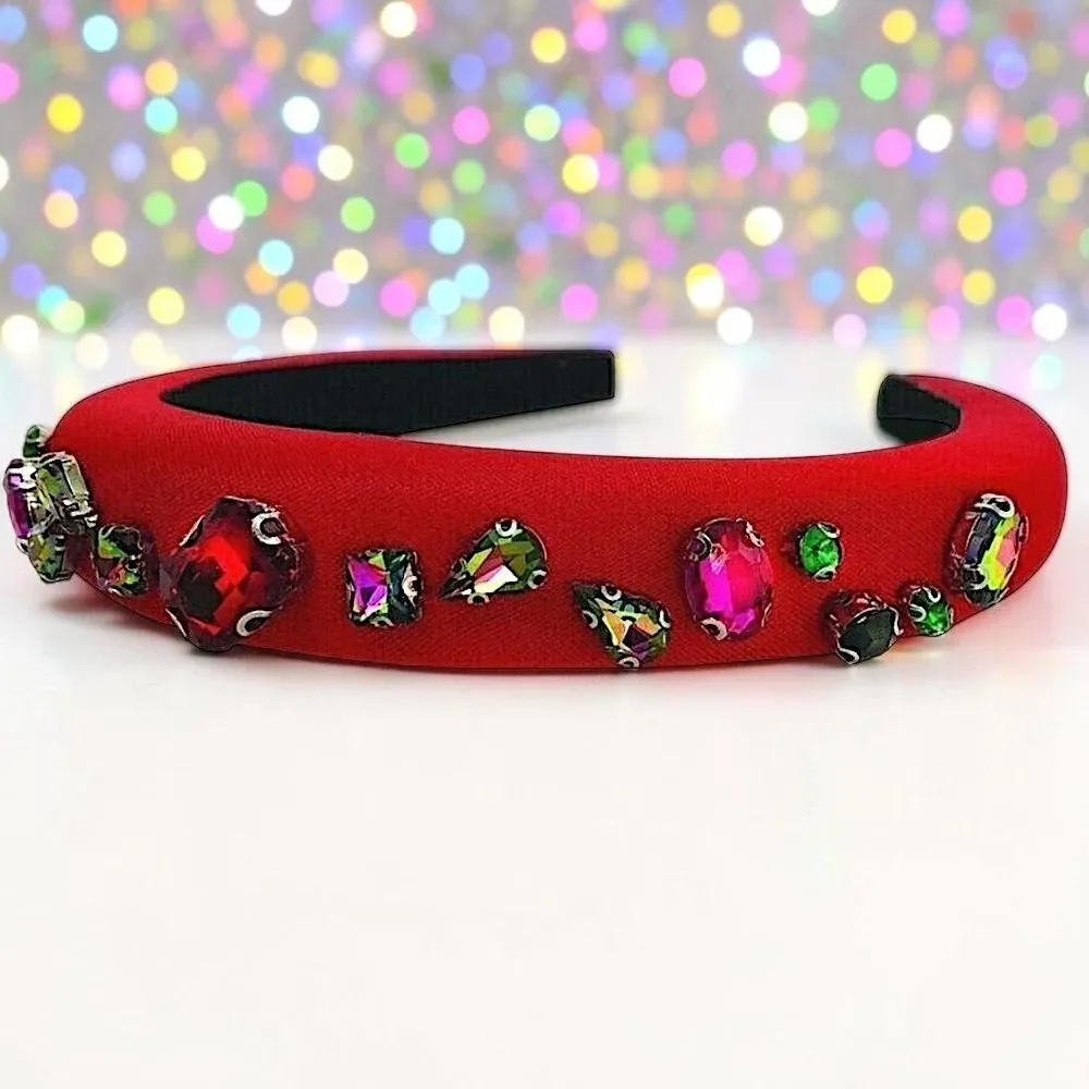 ZAXIE by Stefanie Taylor - Padded Jewel Headband - RED MSRP $48